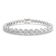 Melusine Round Cut Diamond Tennis Bracelet Milgrain Bezel (6 ctw) - Nivetta